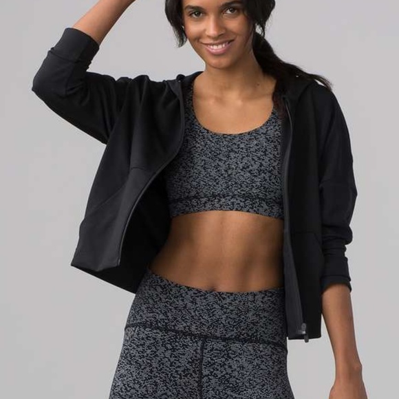 lululemon athletica Jackets & Blazers - Lululemon Minimal Hoodie Cropped Jacket Black Sz 2